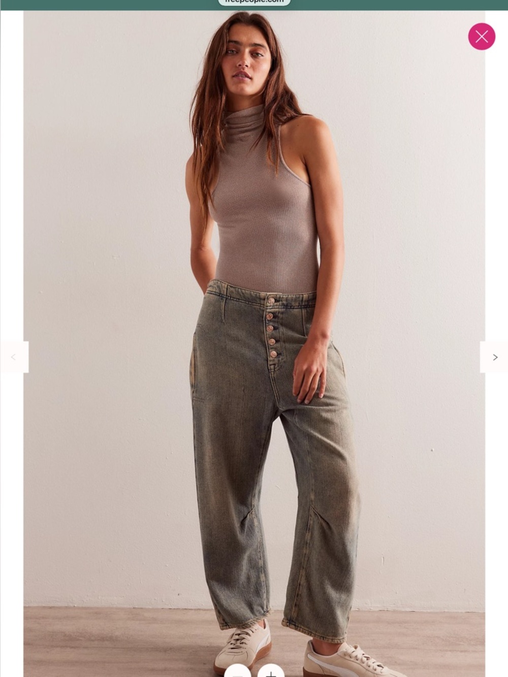 LIKE NEW 🌺 FREE PEOPLE Osaka jeans in Stable Gray, Sold Out!, 27
